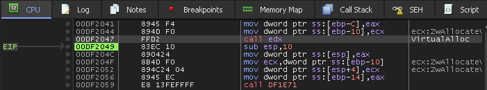 Third call comes from within second mem allocation