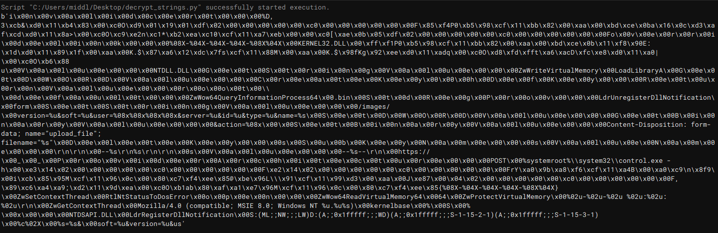 Final decrypted strings