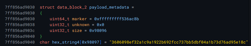  Metadata before the hex stream 